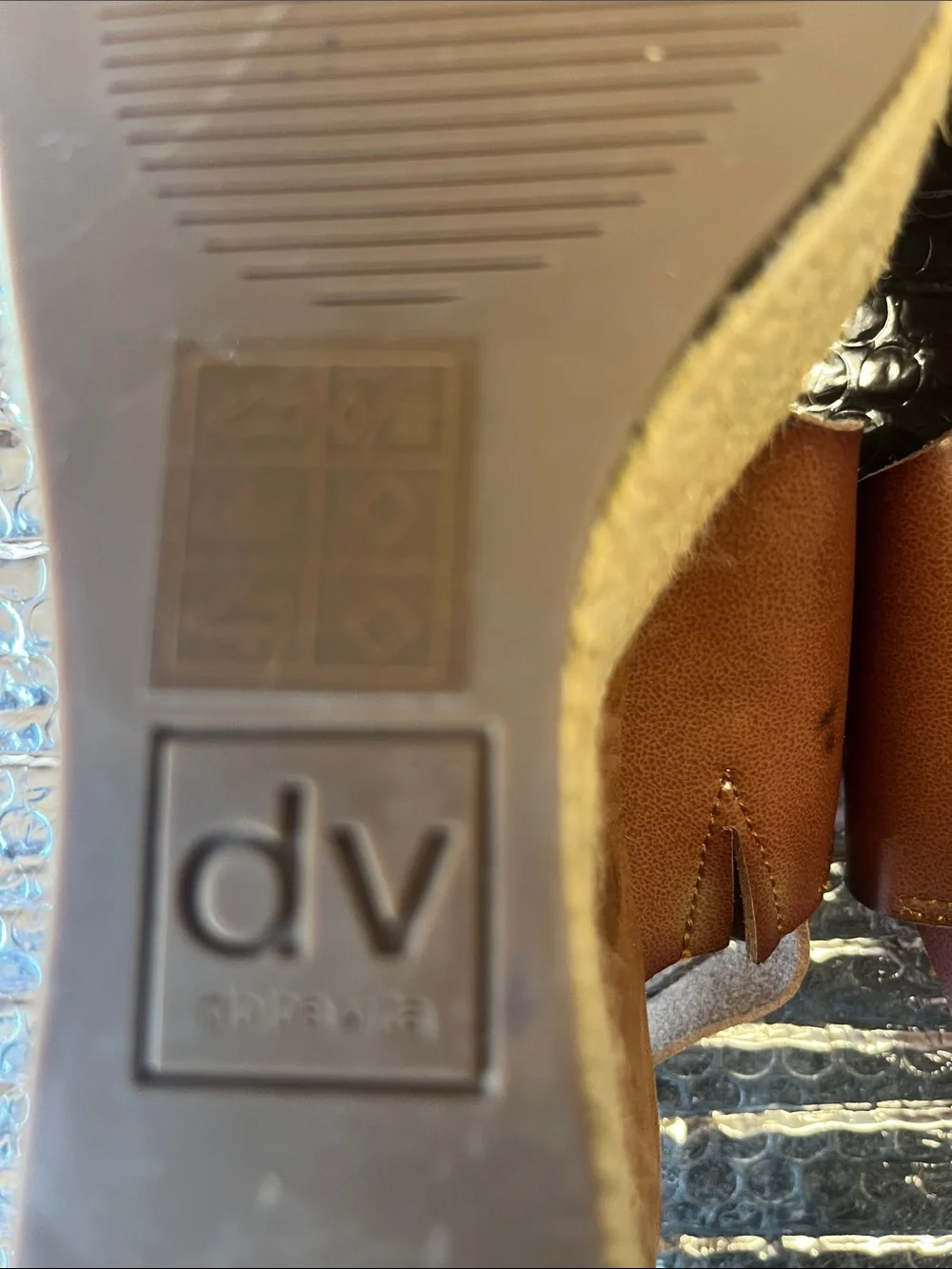 Dolce Vita Brown Leather Espadrille Platform Wedge Sandals